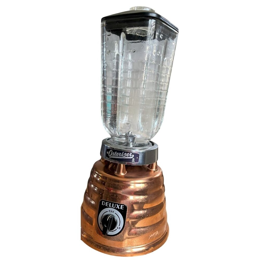 Vintage Osterizer Deluxe Blender With Copper Base & Glass Pitcher 5 cup Tested